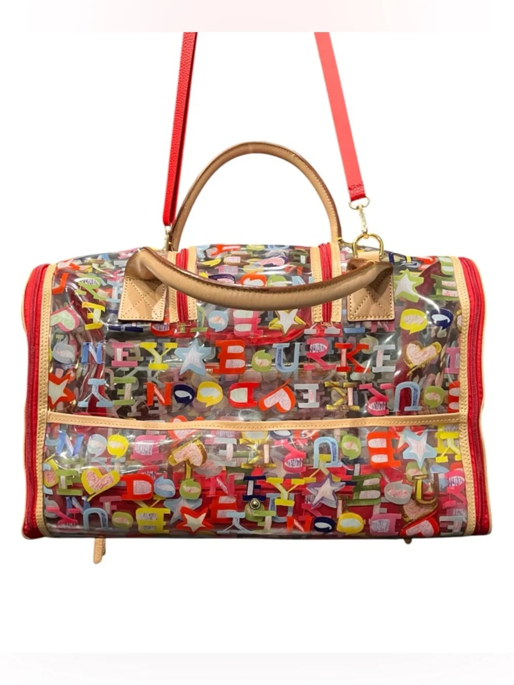 DOONEY & BOURKE Y2K MULTICOLOR PVC GRAFFITI ‘DOODLE’ DOG/PET CARRIER - 18 x 11